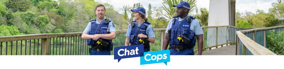 3 cops on a walkway