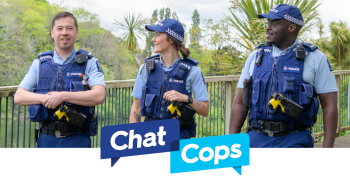 3 cops on a walkway